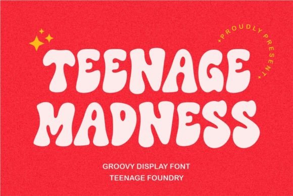 Teenage Madness: A Groovy Display Font for Retro Designs